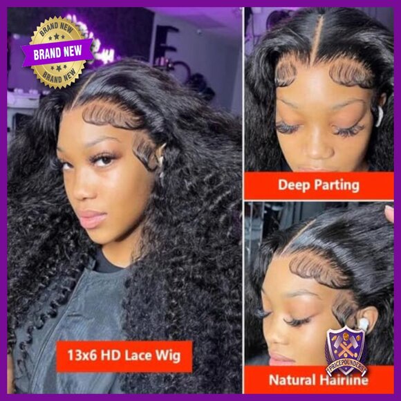 13x6 HD Lace Front Human Hair Wig Deep Wave 180% Density Glueless main image 4